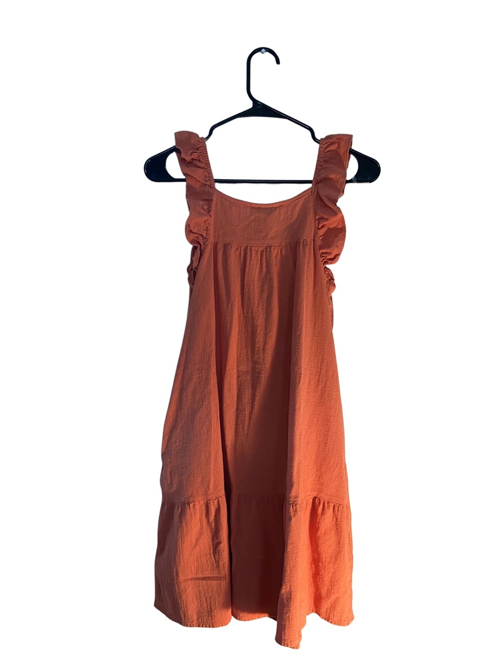 Universal Thread Orange Ruffle Strap Button-Front Midi Dress - Picture 2 of 3